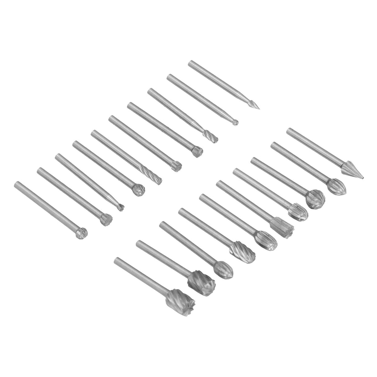 20Pcs High Speed Steel Rotary File DIY Grinding Head Set Accessory for Woodworking
