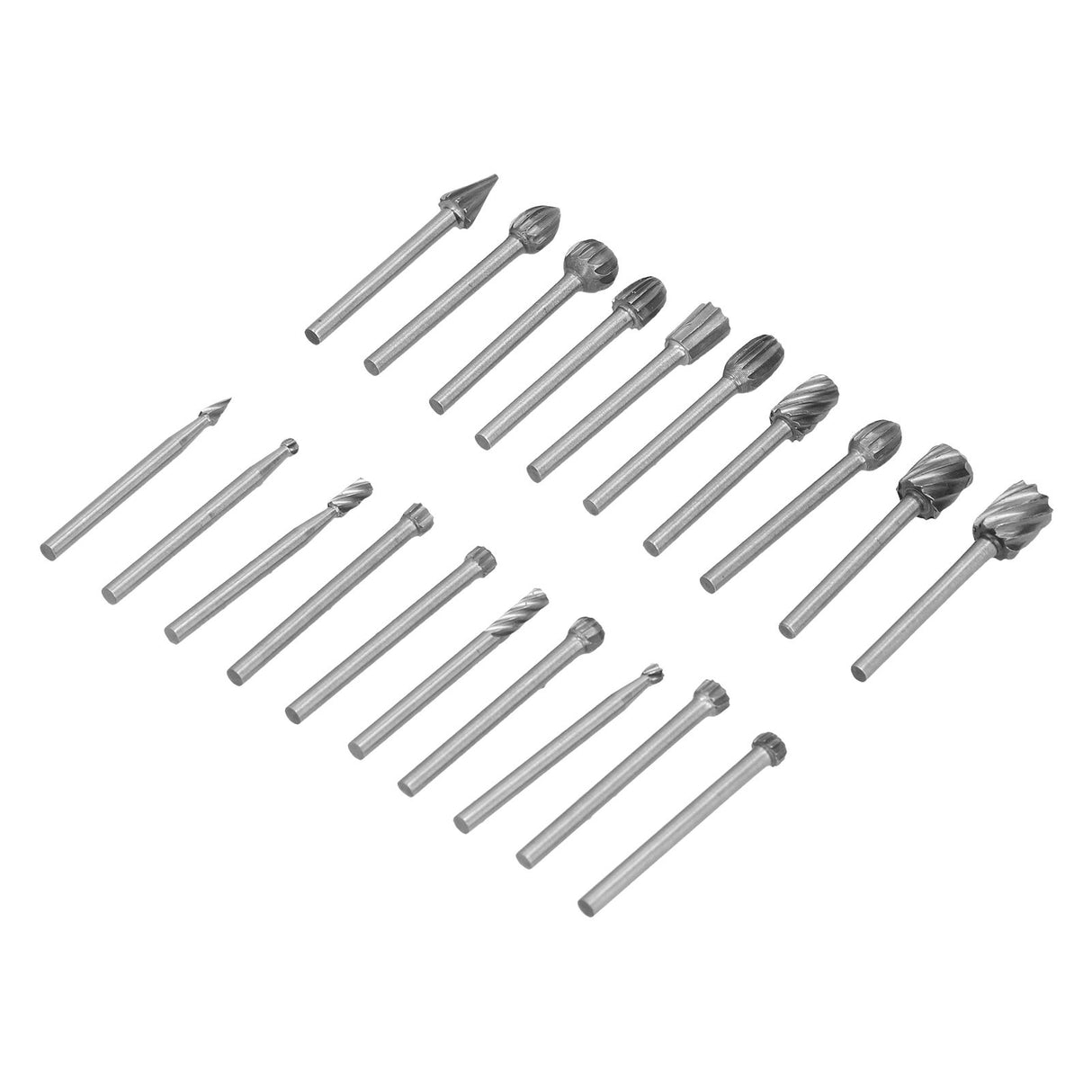20Pcs High Speed Steel Rotary File DIY Grinding Head Set Accessory for Woodworking