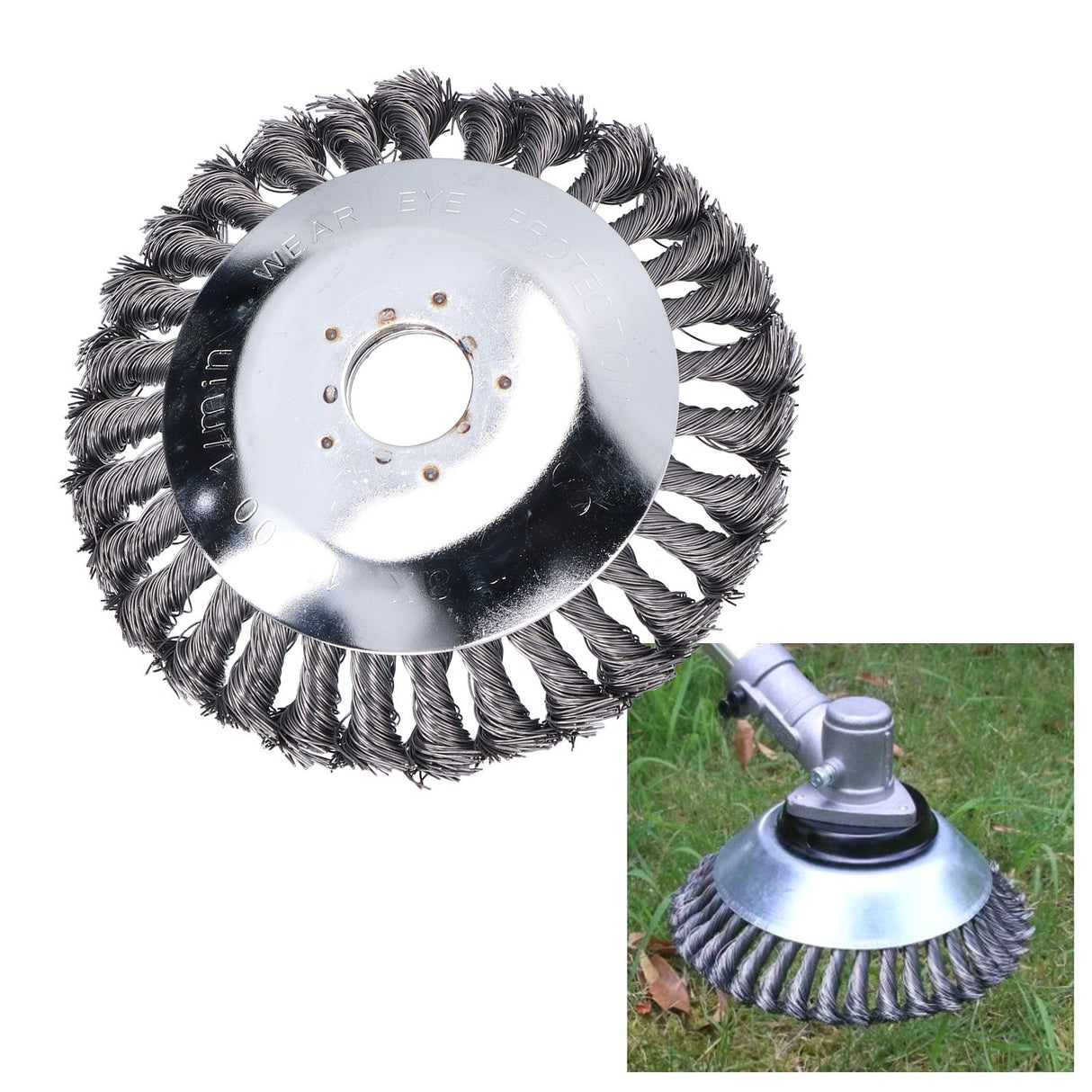 6in Steel Wire Trimmer Head Handheld Lawn Mower Cutting Head Replacement with Protective Cover