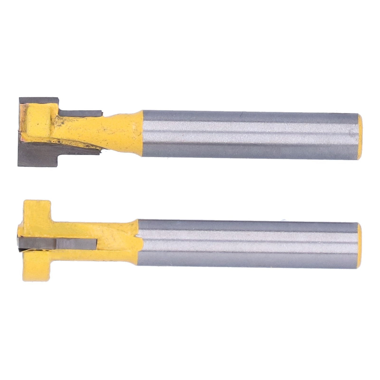 2Pcs 1/4 Shank Woodworking Cutter T Shaped High Speed Steel 9.52mm 12.7mm Woodworking Milling Cutter for Wood Cutting
