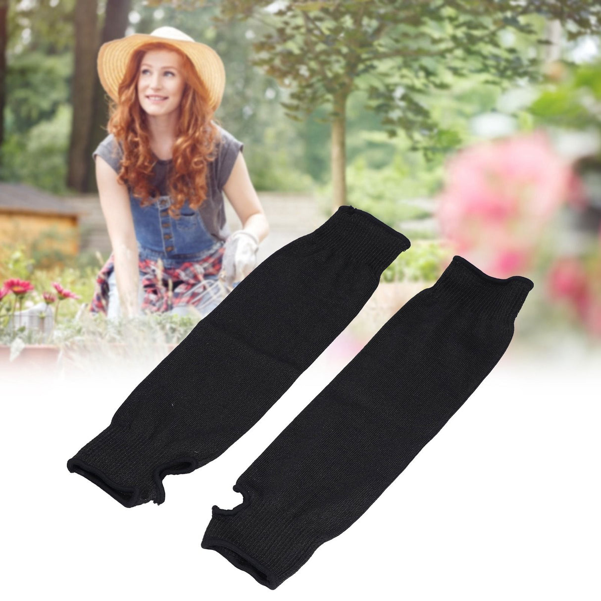 Black Cut Resistant Arm Sleeves Level 5 Protection Wear Resistant Arm Guard for Working