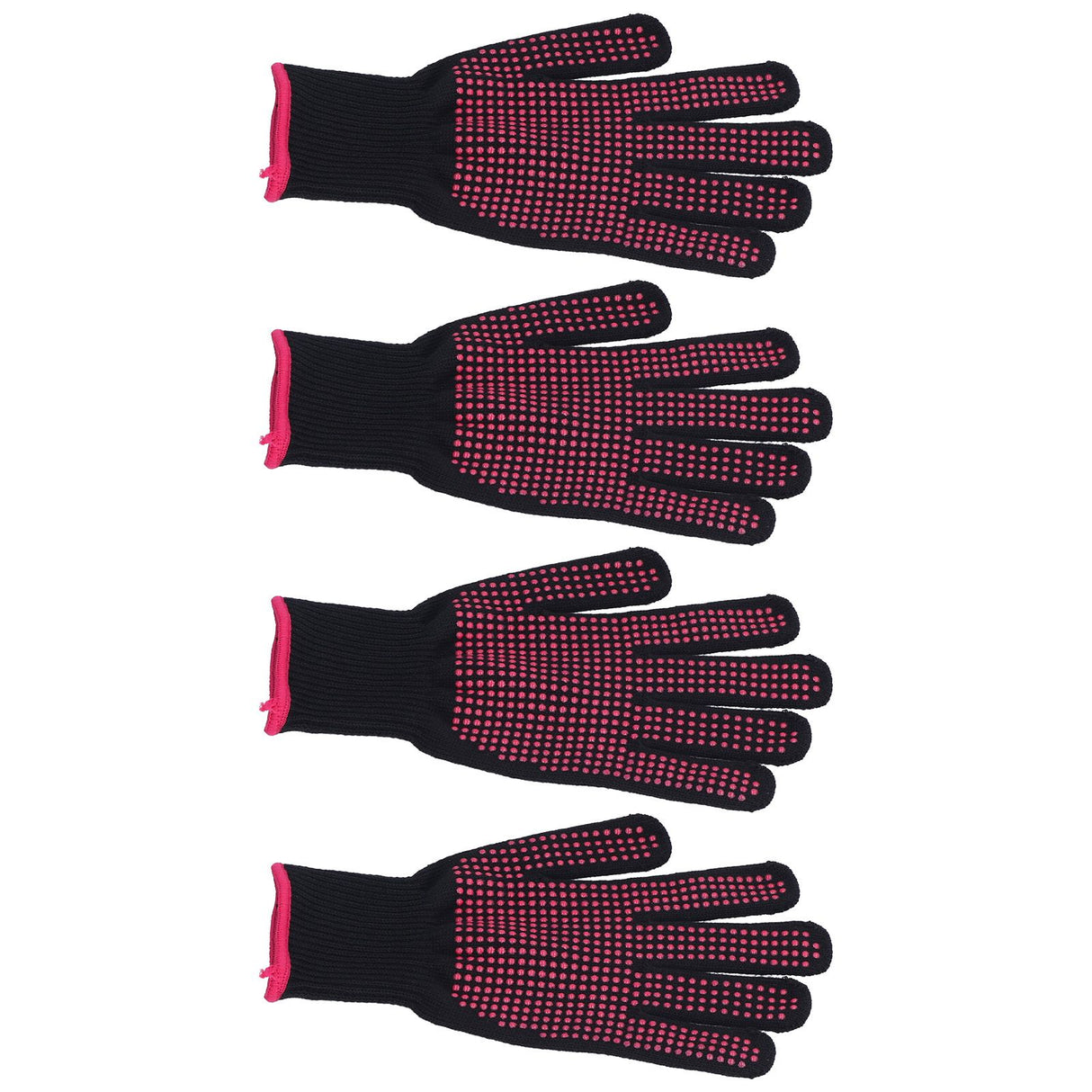4Pcs Heat Resistant Gloves High Temperature Resistant Anti Scalding Mitts with Silicone BumpsRose Red Silicone Rose Red Edge