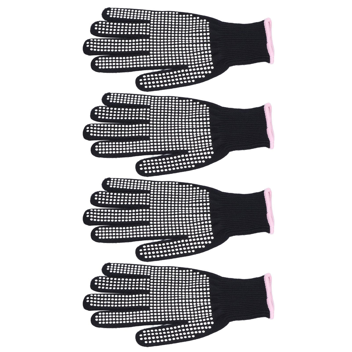4Pcs Heat Resistant Gloves High Temperature Resistant Anti Scalding Mitts with Silicone BumpsWhite Silicone Pink Edge