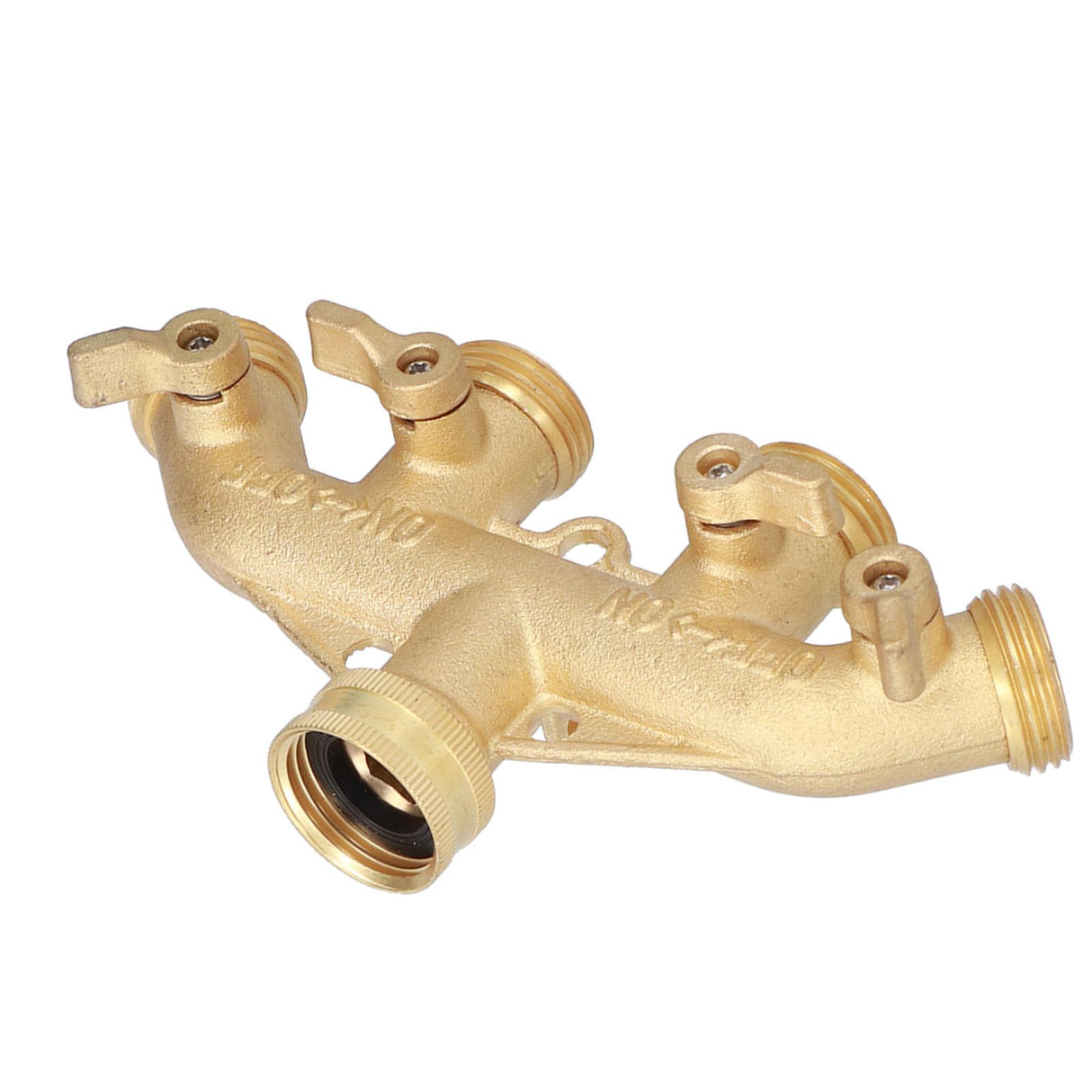 G3/4 4 Way Hose Splitter Brass Garden Hose Faucet Adapter Joint Connector Irrigation Accessory