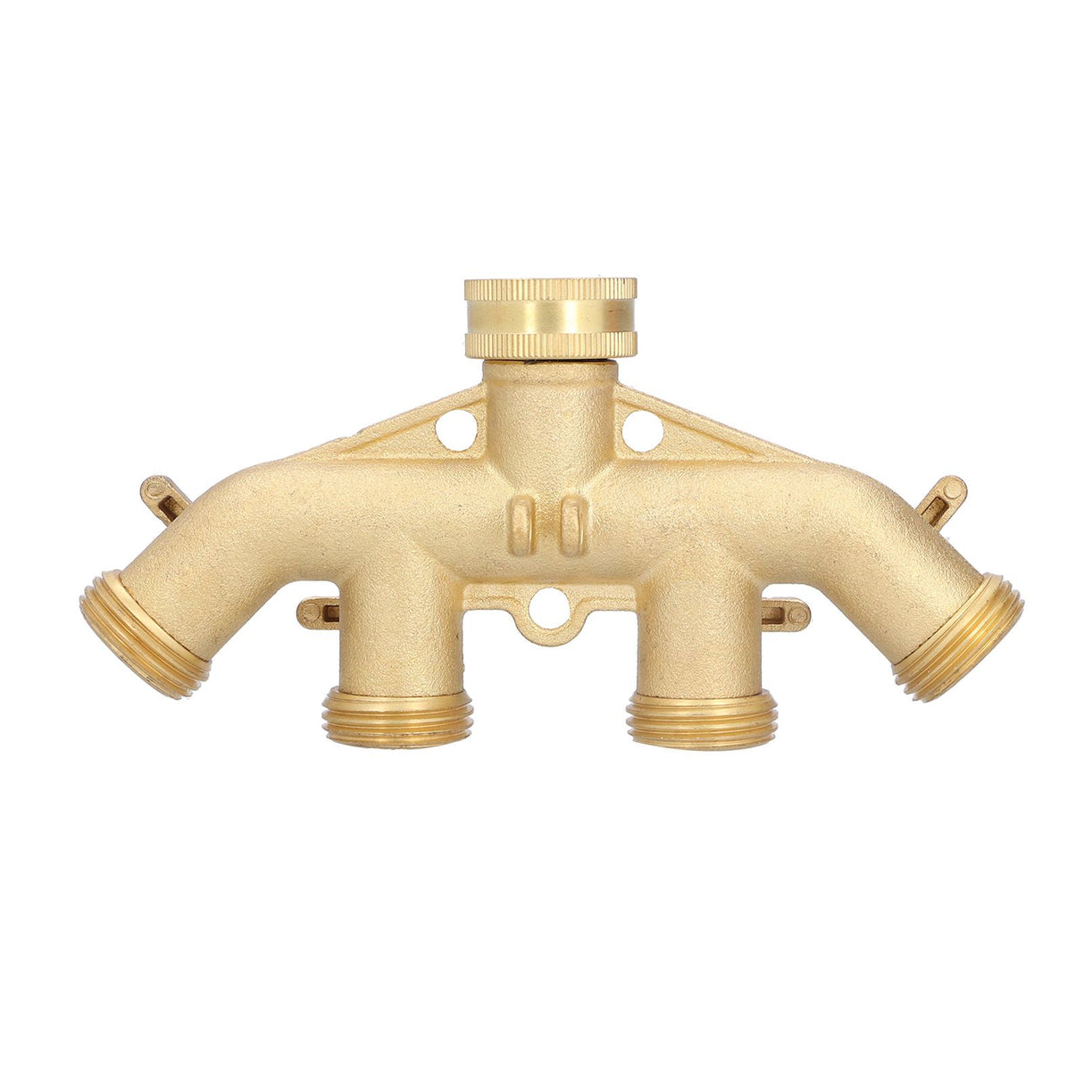 G3/4 4 Way Hose Splitter Brass Garden Hose Faucet Adapter Joint Connector Irrigation Accessory