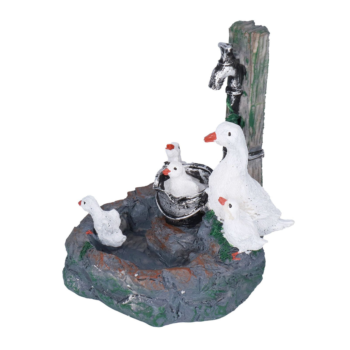 Garden Duck Family Statue Originality Resin Sculpture Ornament Decoration for Yard Patio Fountain Garden