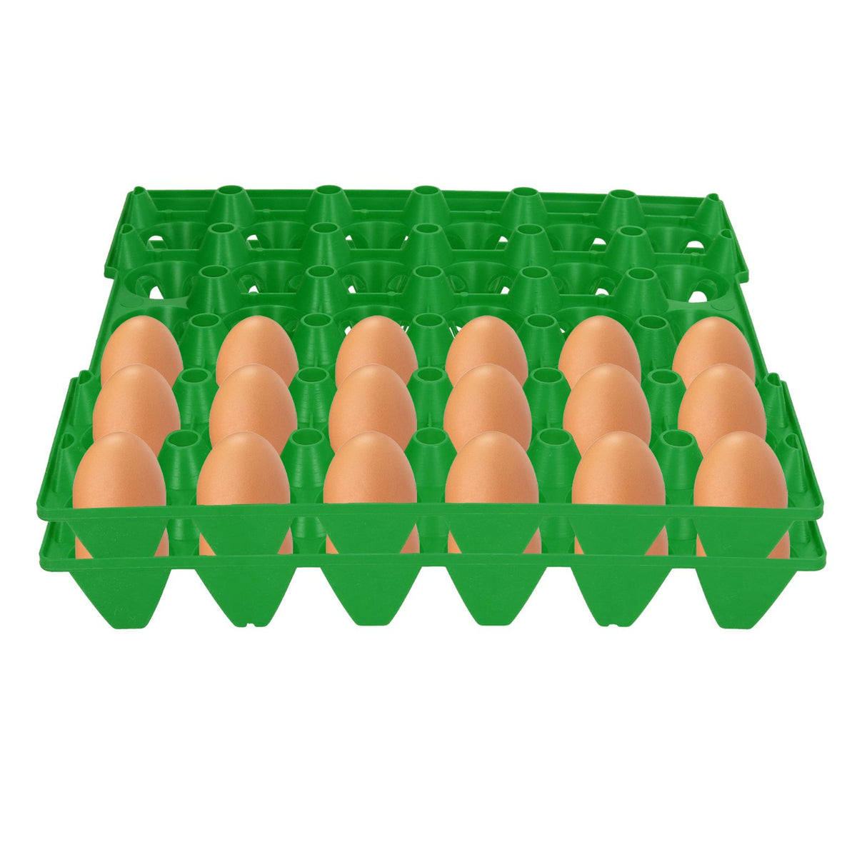 5PCS Plastic Egg Flats 30 Cell Egg Crates Holder Tray for Storage Transportation Home Farm SuppliesGreen