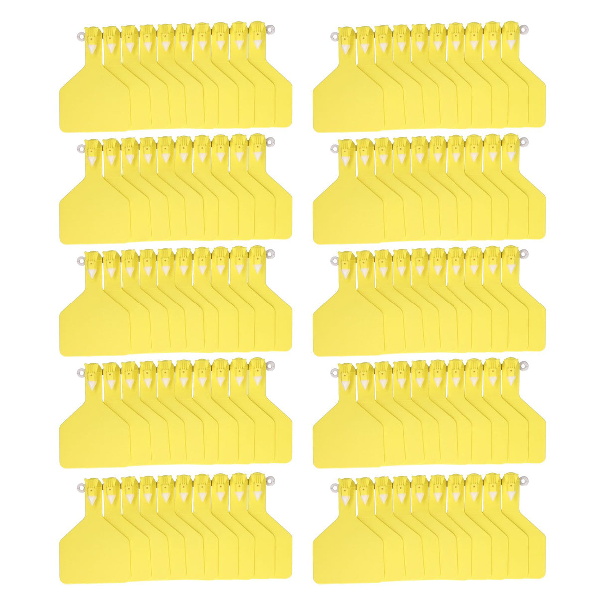 100Pcs Plastic Integrated Ear Tag Kit Livestock Farm Ear Label Tag for Cow Cattle Identification Yellow
