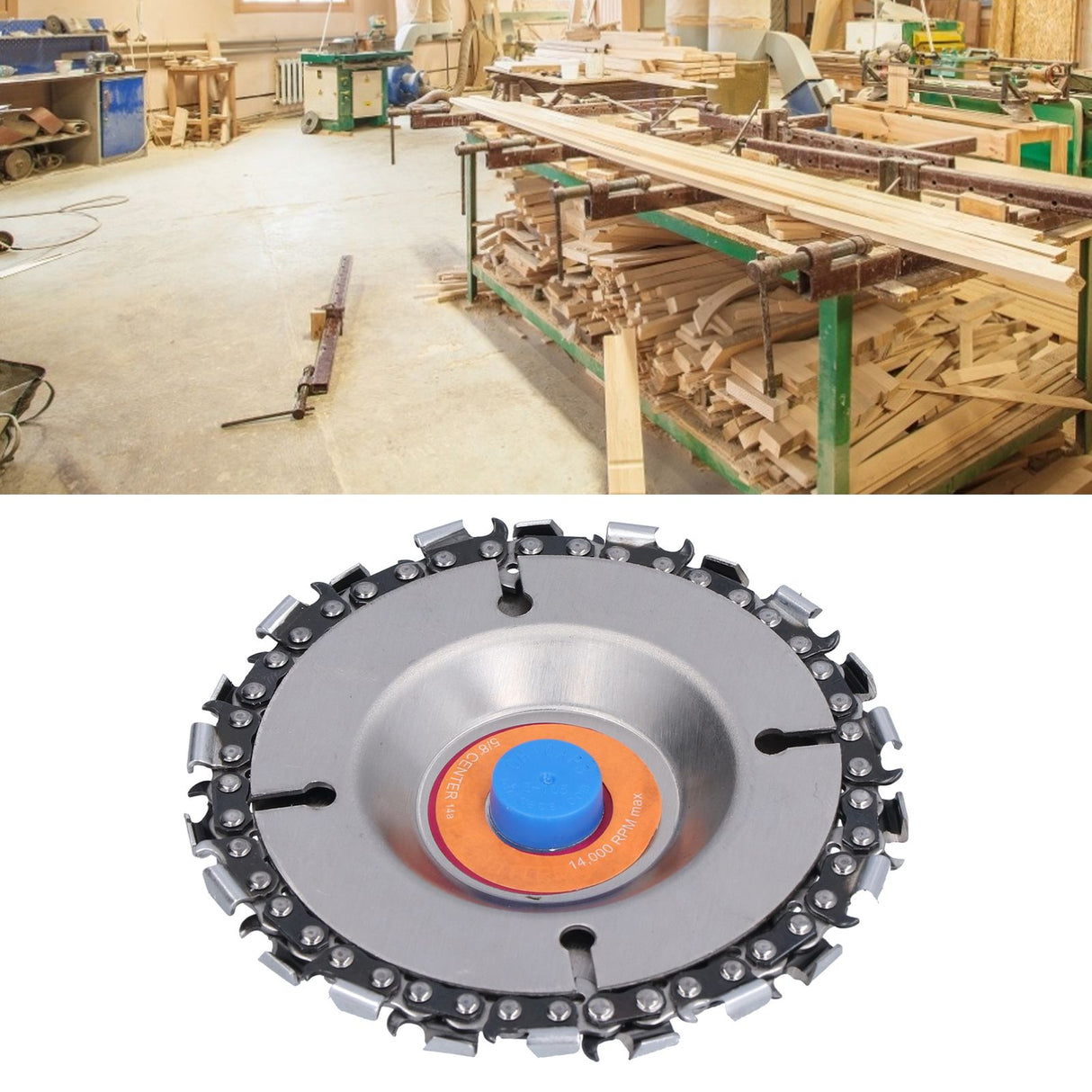Wood Carving Disc Saw Disc Grinding Wheel Woodworking Shaping and Cutting Disk for 4in 22 Teeth Angle Grinder