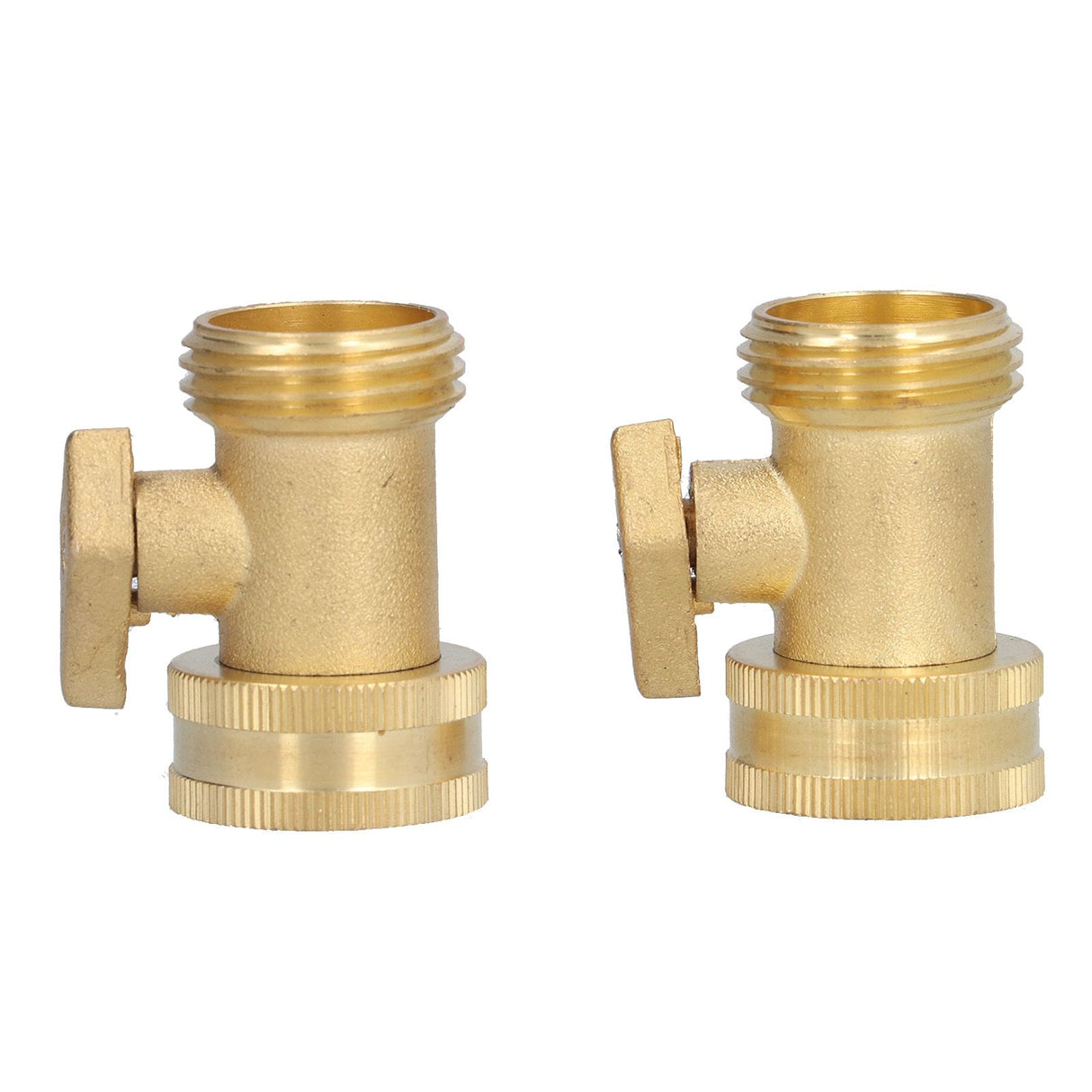 2PCS G3/4 Shut Off Valve Garden Hose Brass Stop Valve with 2 Way Screw Interface for Irrigation Equipment
