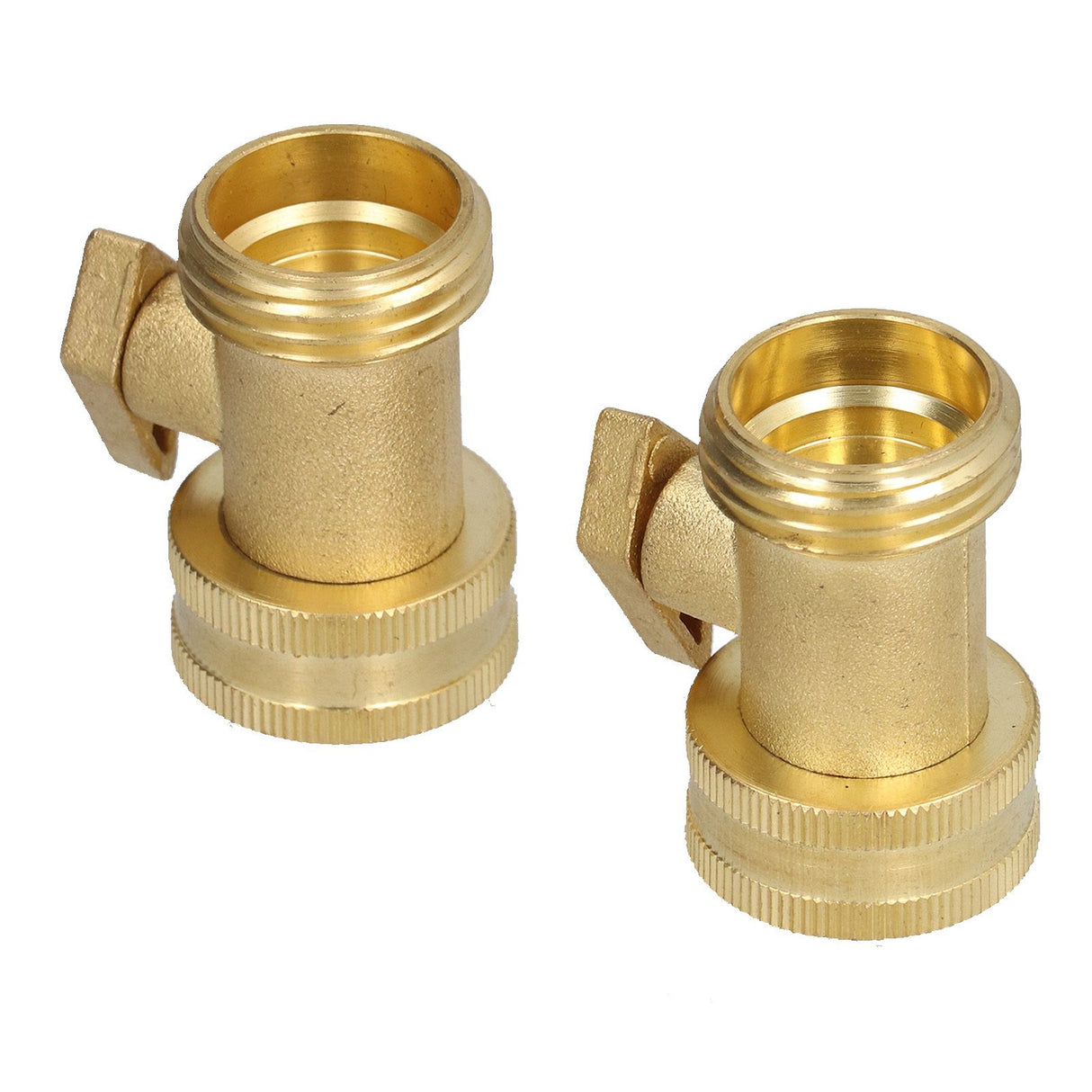 2PCS G3/4 Shut Off Valve Garden Hose Brass Stop Valve with 2 Way Screw Interface for Irrigation Equipment