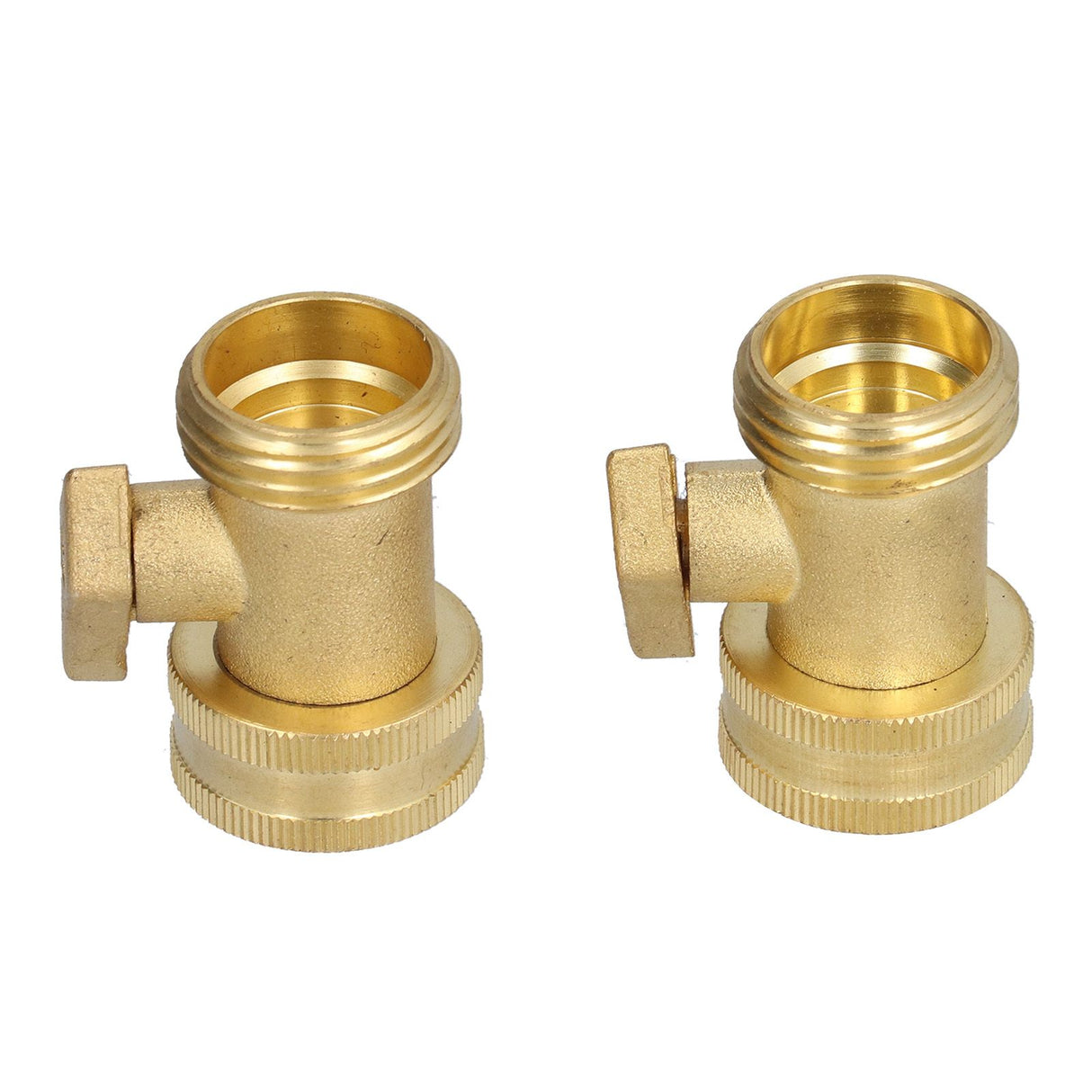 2PCS G3/4 Shut Off Valve Garden Hose Brass Stop Valve with 2 Way Screw Interface for Irrigation Equipment