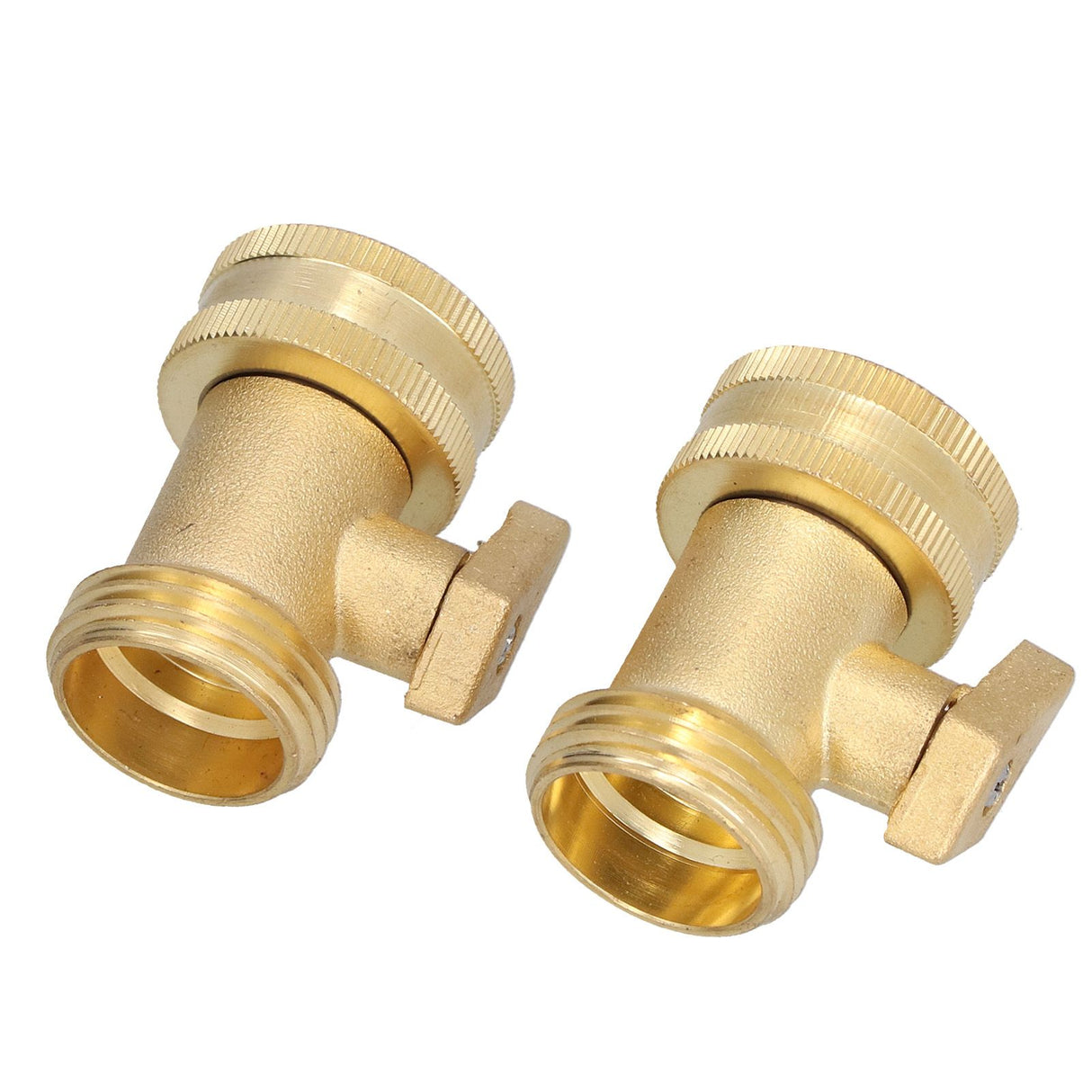 2PCS G3/4 Shut Off Valve Garden Hose Brass Stop Valve with 2 Way Screw Interface for Irrigation Equipment