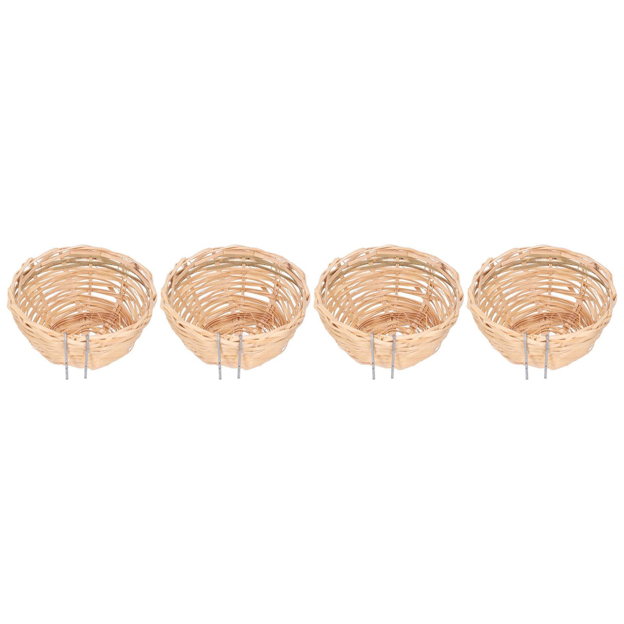 4pcs Bamboo Bird Nest Handmade Weaving Breeding Resting Bird House with Hook for Parrots Canary