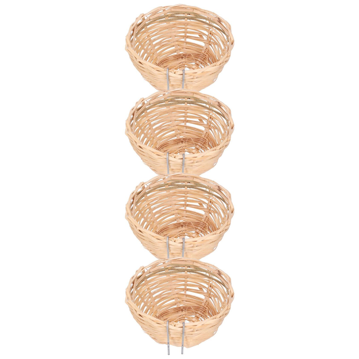 4pcs Bamboo Bird Nest Handmade Weaving Breeding Resting Bird House with Hook for Parrots Canary