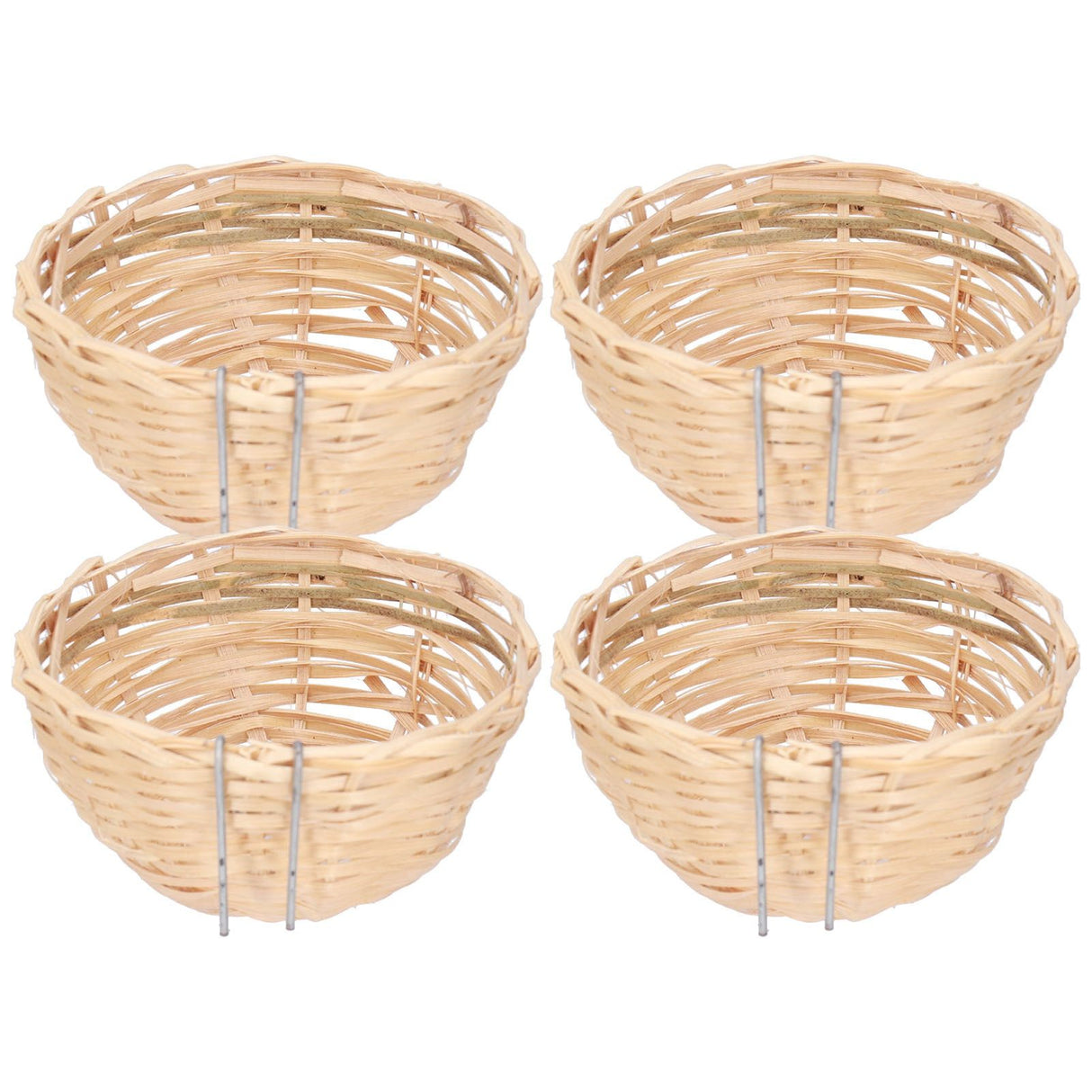 4pcs Bamboo Bird Nest Handmade Weaving Breeding Resting Bird House with Hook for Parrots Canary