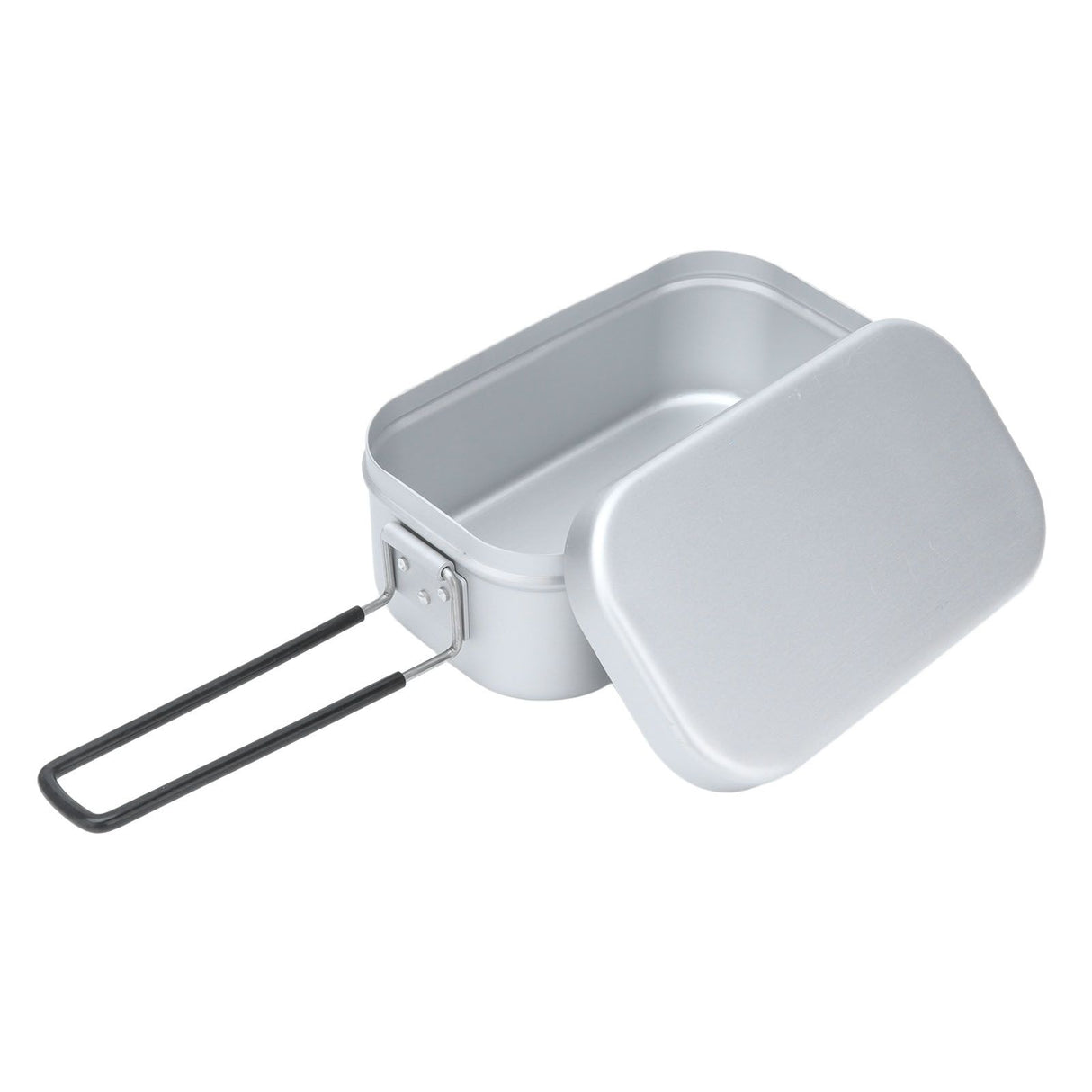 800ml Aluminum Lunch Box with Lid Rectangular Portable Bento Box for Outdoor Camping
