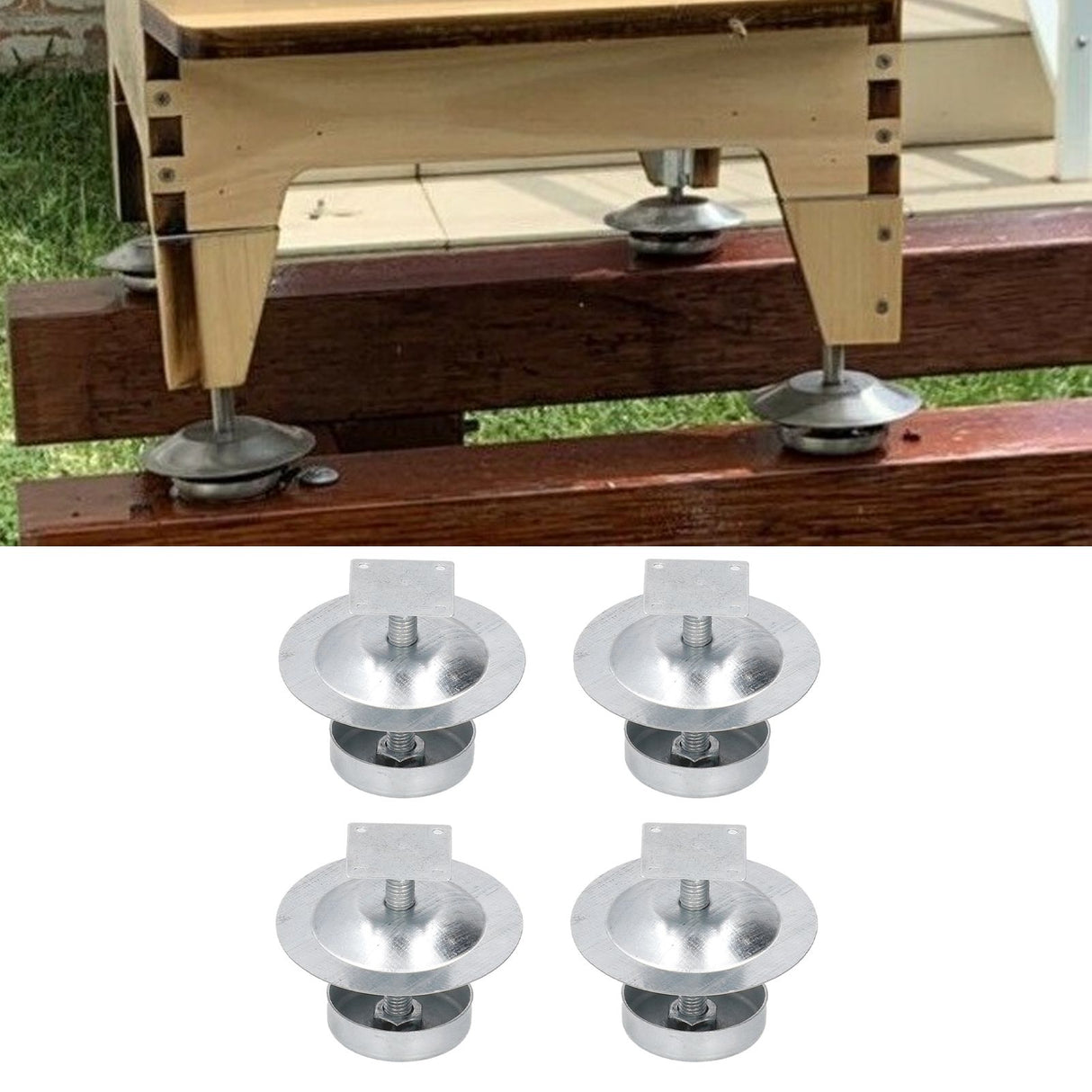 4Set Ant Proof Hive Feet Stainless Steel Beehive Base Beekeeping Beehive Stand for Beekeeper