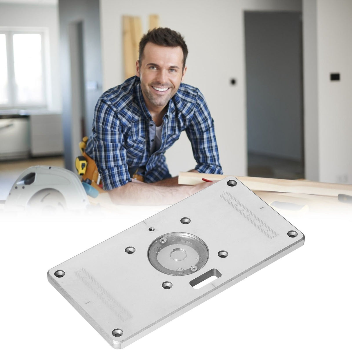 Woodworking Engraving Machine Flip Board Aluminum Alloy Milling and Slotting Tool Portable and Durable for Worker