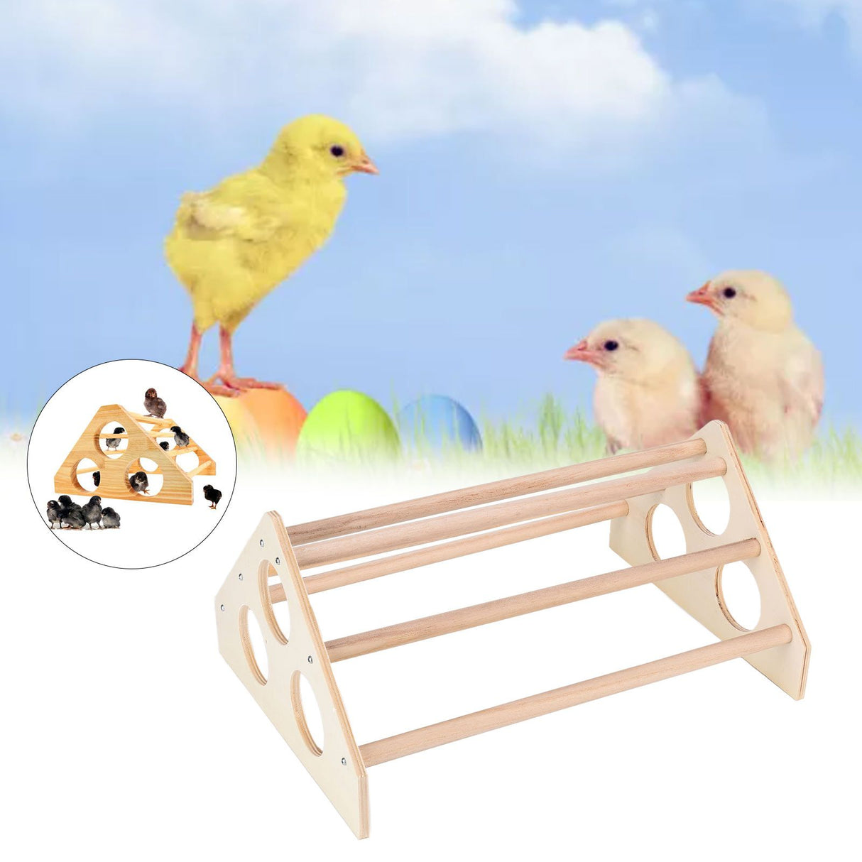 Pet Chicken Wood Stand Hand Made Small Chicken Roost Rack for Poultry House Home Farm