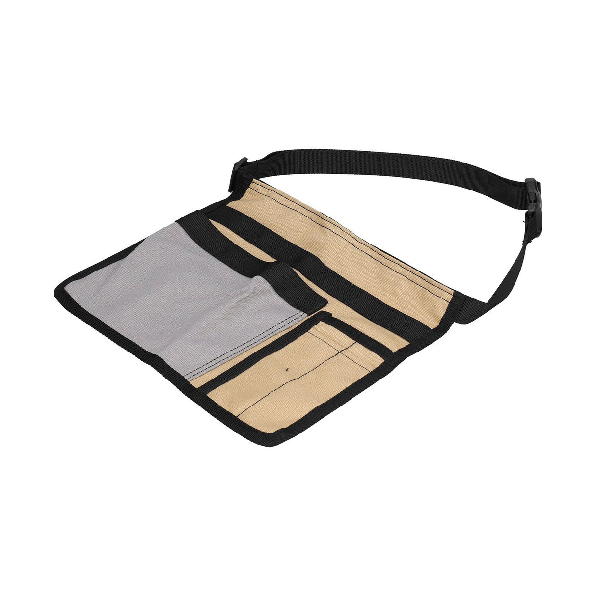 Tool Waist Bag Lightweight Multi Pocket Oxford Cloth Waist Tool Pouch for Garden Climbing Outdoor(Grey Khaki )