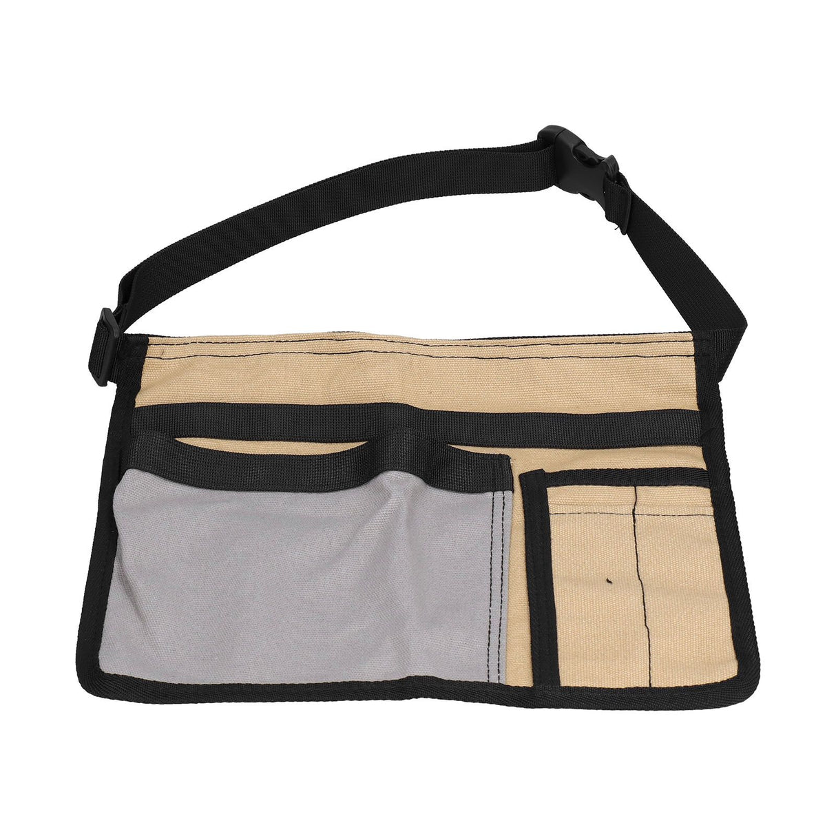 Tool Waist Bag Lightweight Multi Pocket Oxford Cloth Waist Tool Pouch for Garden Climbing Outdoor(Grey Khaki )