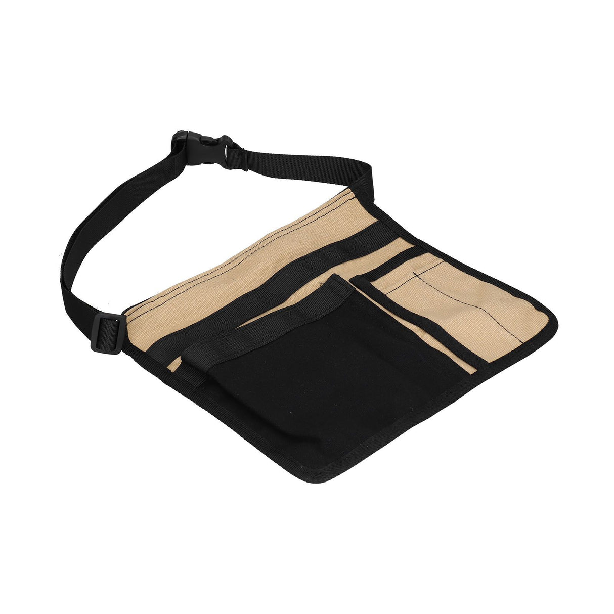 Tool Waist Bag Lightweight Multi Pocket Oxford Cloth Waist Tool Pouch for Garden Climbing Outdoor(Black Khaki )