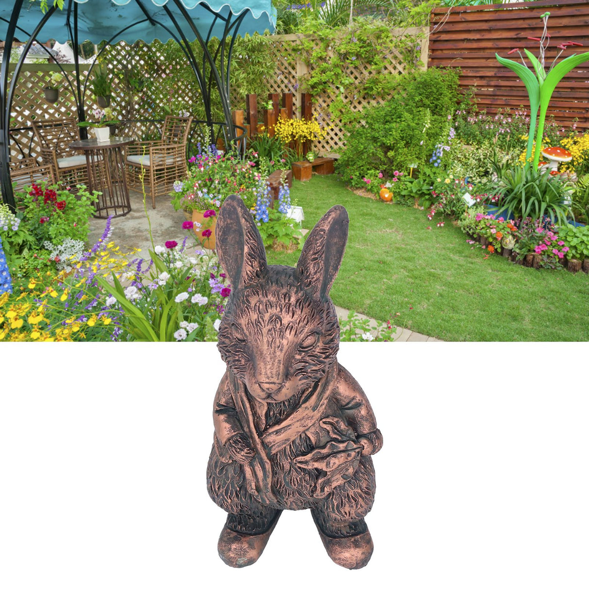 Simulation Animal Resin Sculpture Ornaments Garden Landscape Figurines Crafts Rabbit Decoration