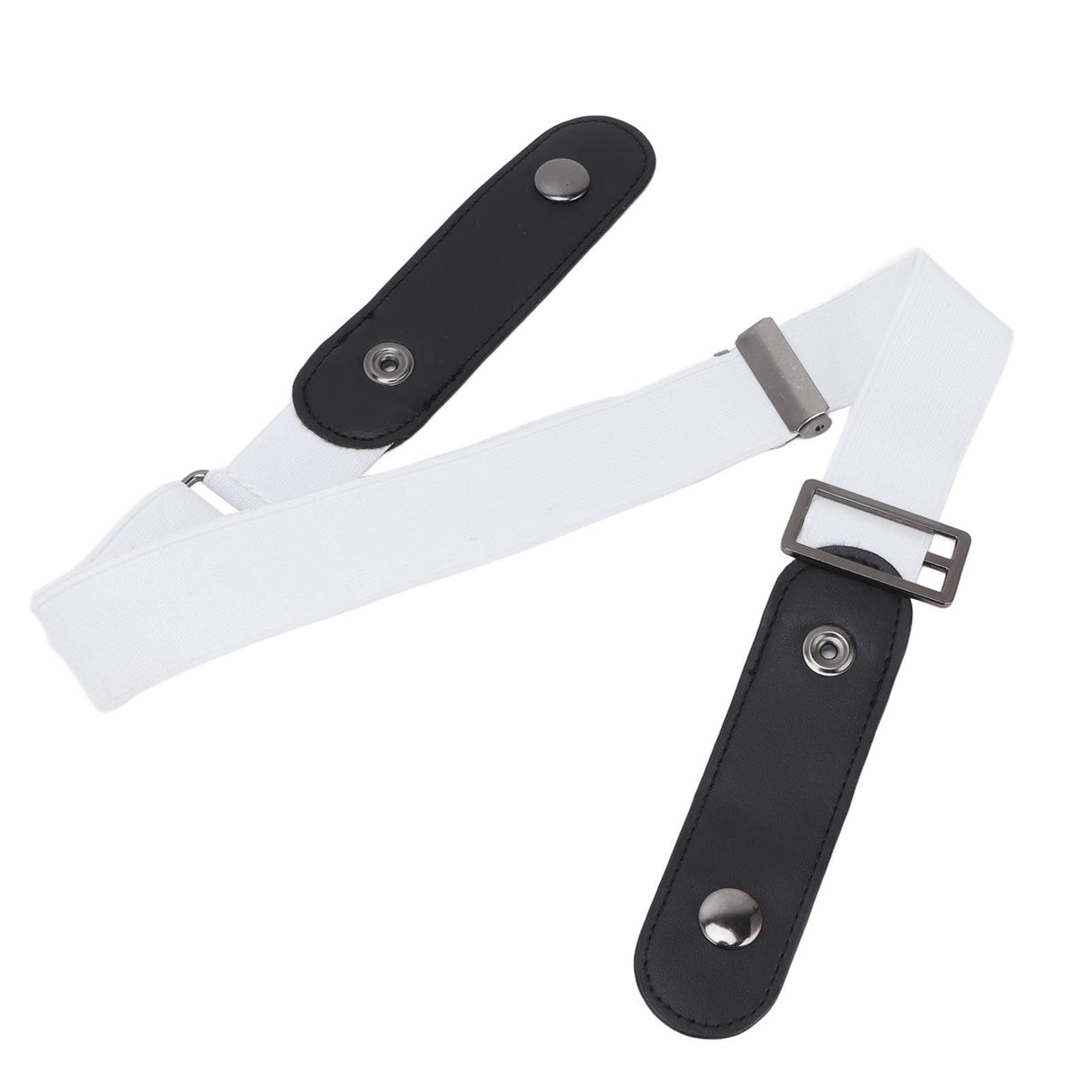 No Buckle Belt Women Traceless Adjustable Size Weaving Buckle Free Belt Women for Trousers SweaterWhite