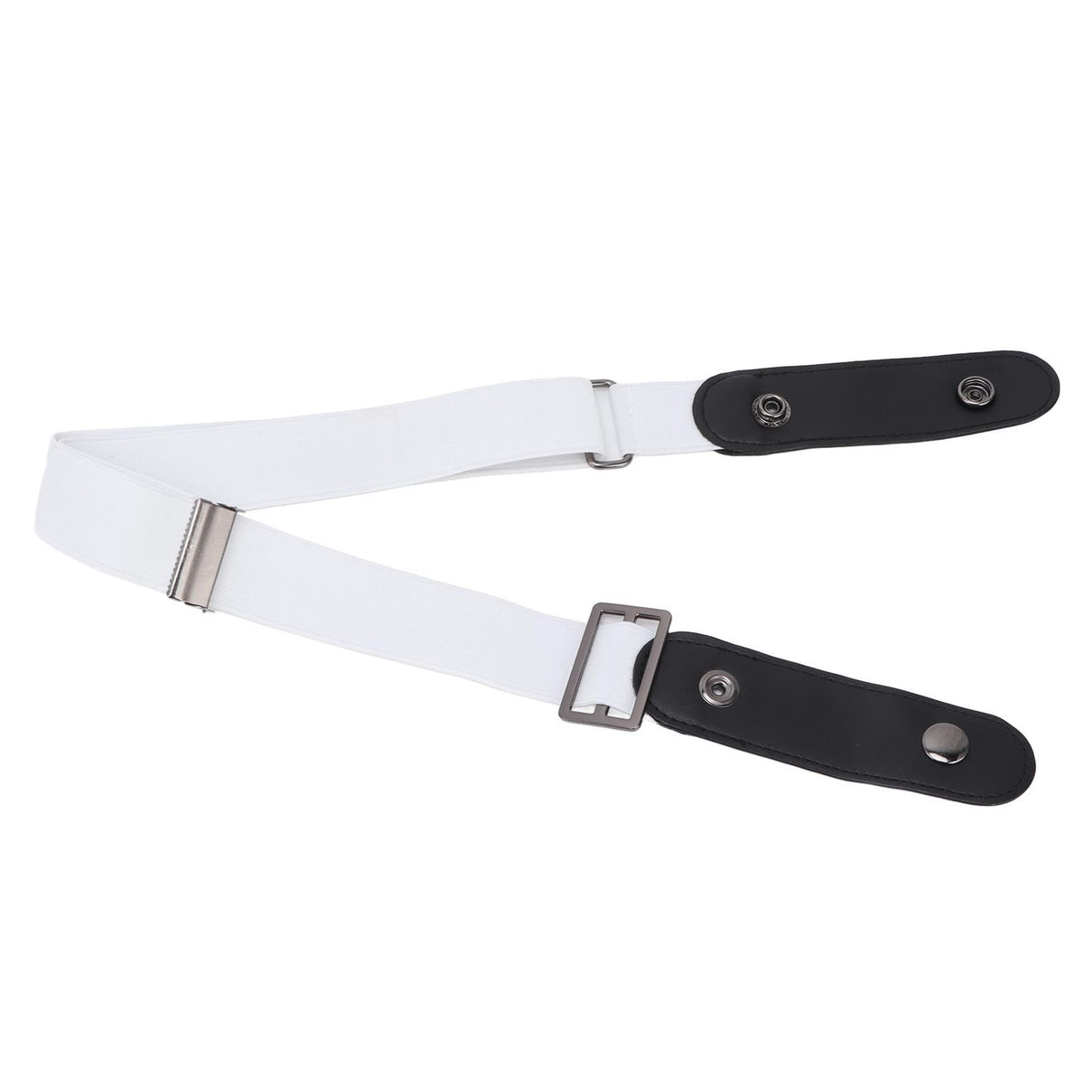 No Buckle Belt Women Traceless Adjustable Size Weaving Buckle Free Belt Women for Trousers SweaterWhite