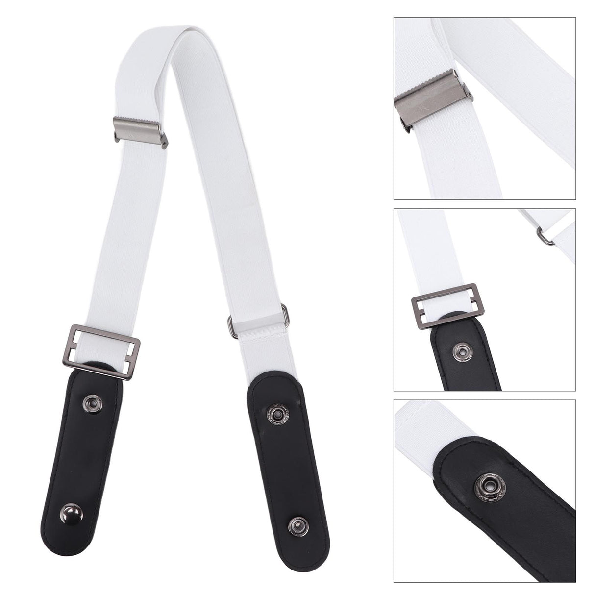 No Buckle Belt Women Traceless Adjustable Size Weaving Buckle Free Belt Women for Trousers SweaterWhite