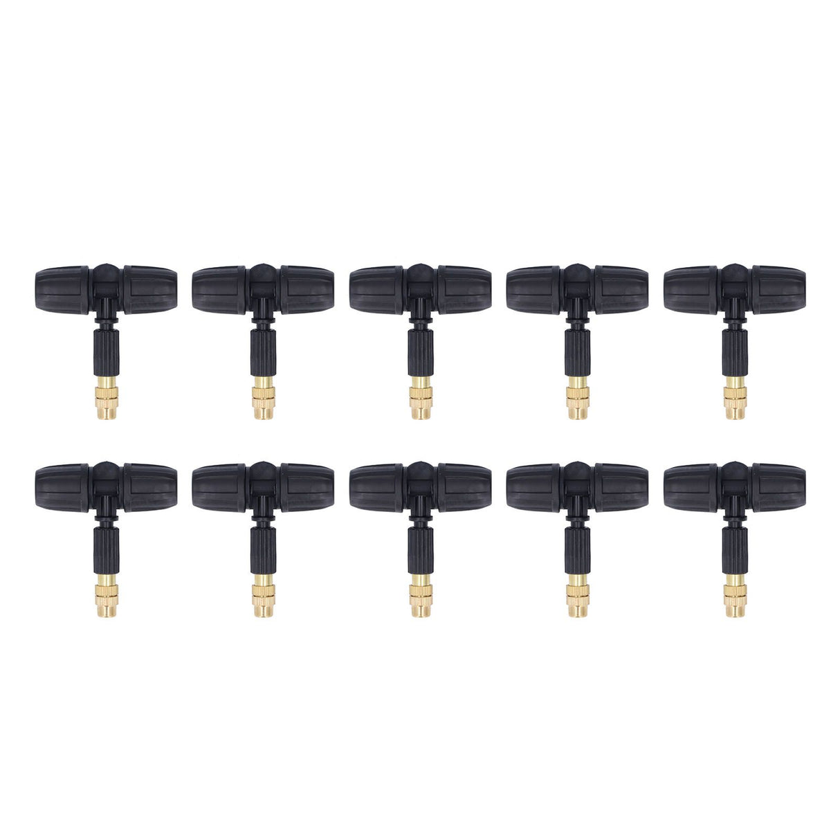 10Pcs Copper Atomizing Nozzles 8/11mm Adjustable Gardening Atomizing Nozzle with Tee Pipes for 8/11mm Capillary