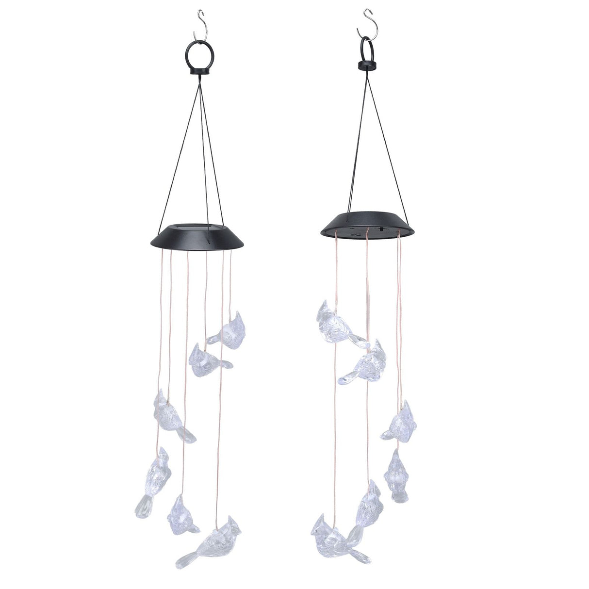 LED Solar Wind Chimes Color Change Waterproof Bird Wind Chimes Light for Courtyard Garden Patio