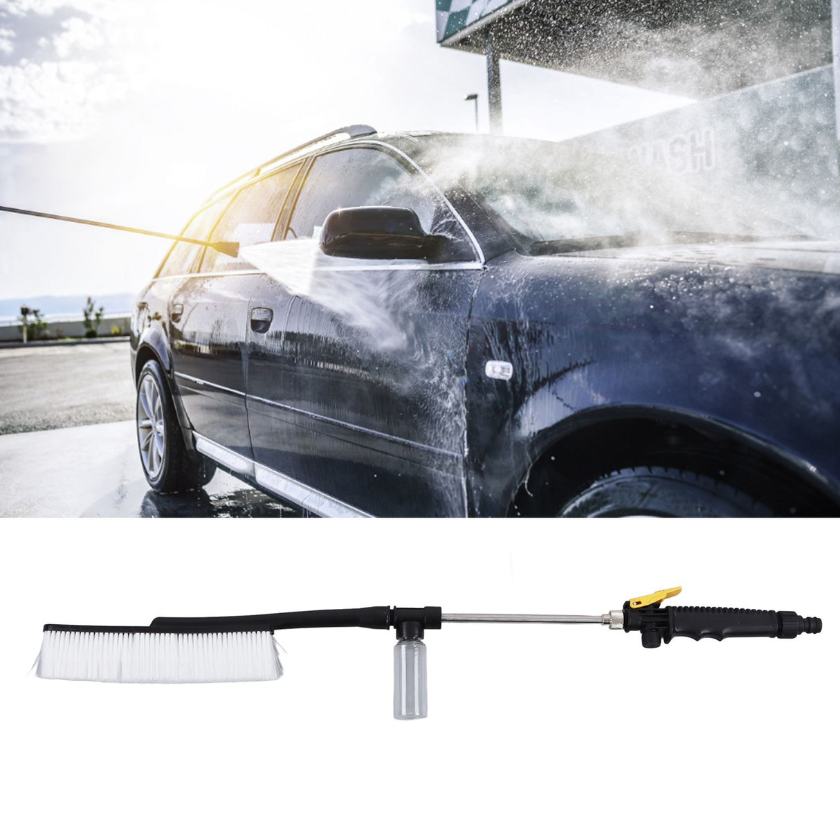 G3/4 High Pressure Power Washer Wand with Brush Adjustable Nozzle Flexible Power Washer Wand for Car Wash