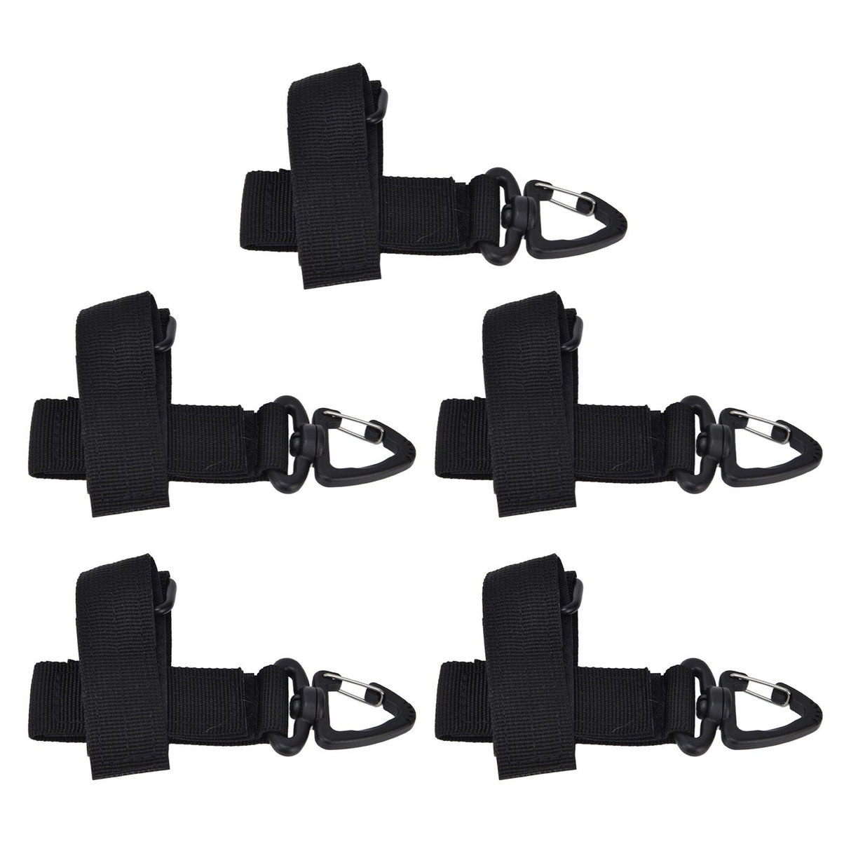 5pcs/set Multi Purpose Glove Hanging Buckle Adjustable Nylon Glove Hook Safety ClipBlack
