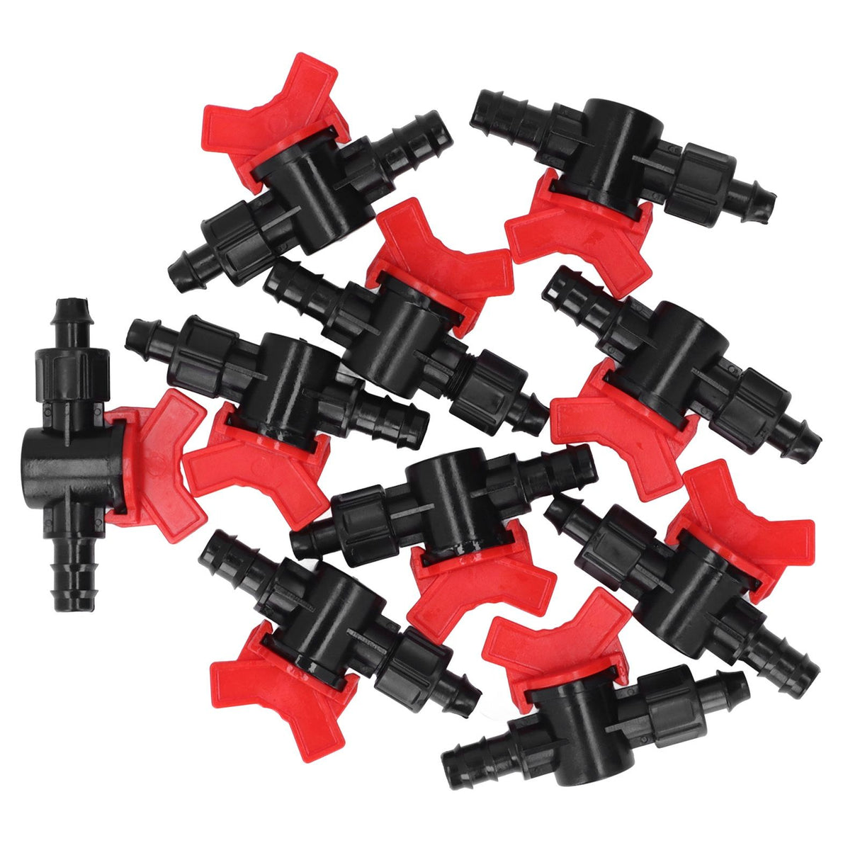 10Pcs Barbed Ball Valve 5/8inch Adjustable Prevent Leakage Drip Irrigation Switch Valve for Irrigation