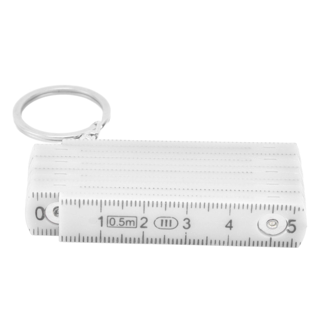 2Pcs ABS Folding Ruler Portable 0.5m Foldable Ruler with Key Ring for Carpentry Laying TilesWhite