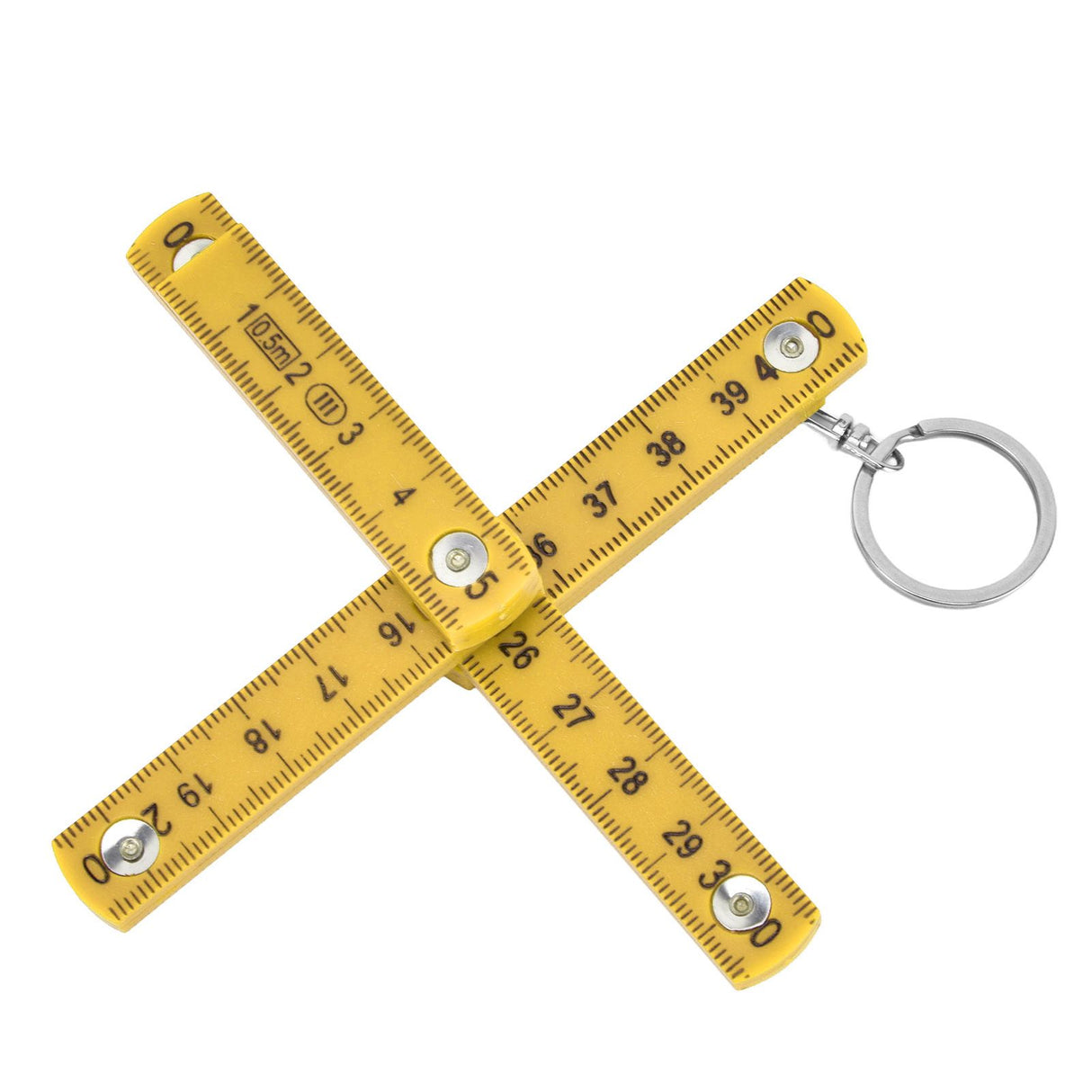 2Pcs ABS Folding Ruler Portable 0.5m Foldable Ruler with Key Ring for Carpentry Laying TilesYellow