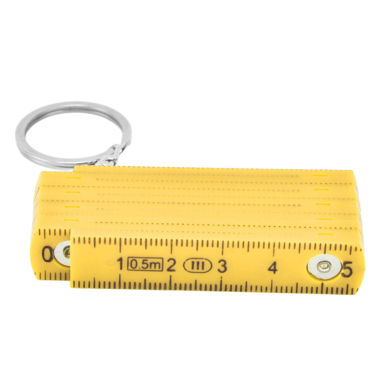 2Pcs ABS Folding Ruler Portable 0.5m Foldable Ruler with Key Ring for Carpentry Laying TilesYellow