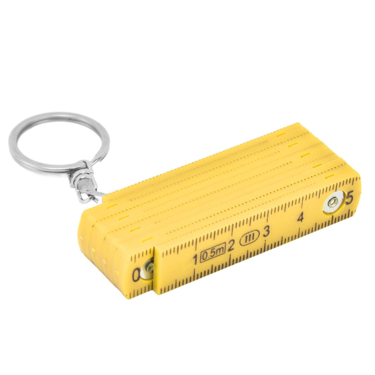 2Pcs ABS Folding Ruler Portable 0.5m Foldable Ruler with Key Ring for Carpentry Laying TilesYellow