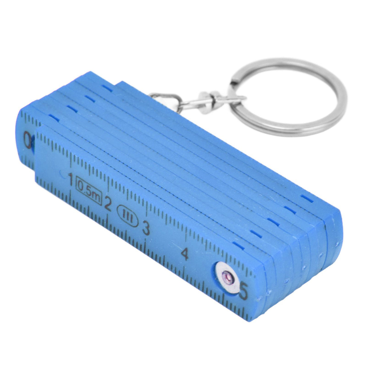 2Pcs ABS Folding Ruler Portable 0.5m Foldable Ruler with Key Ring for Carpentry Laying TilesBlue