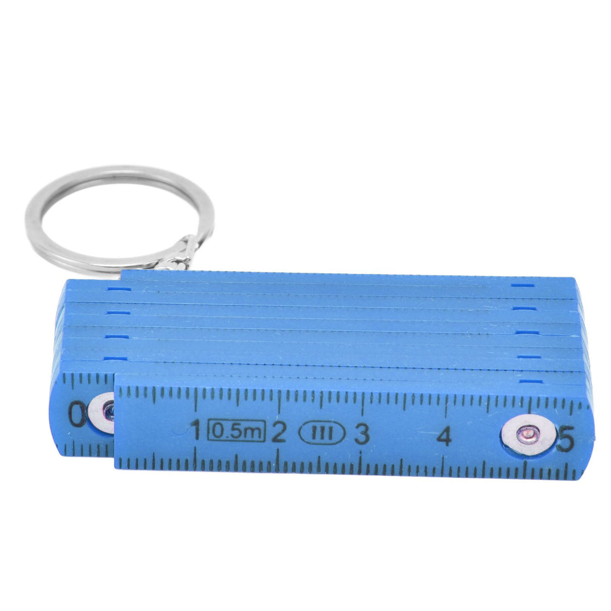 2Pcs ABS Folding Ruler Portable 0.5m Foldable Ruler with Key Ring for Carpentry Laying TilesBlue