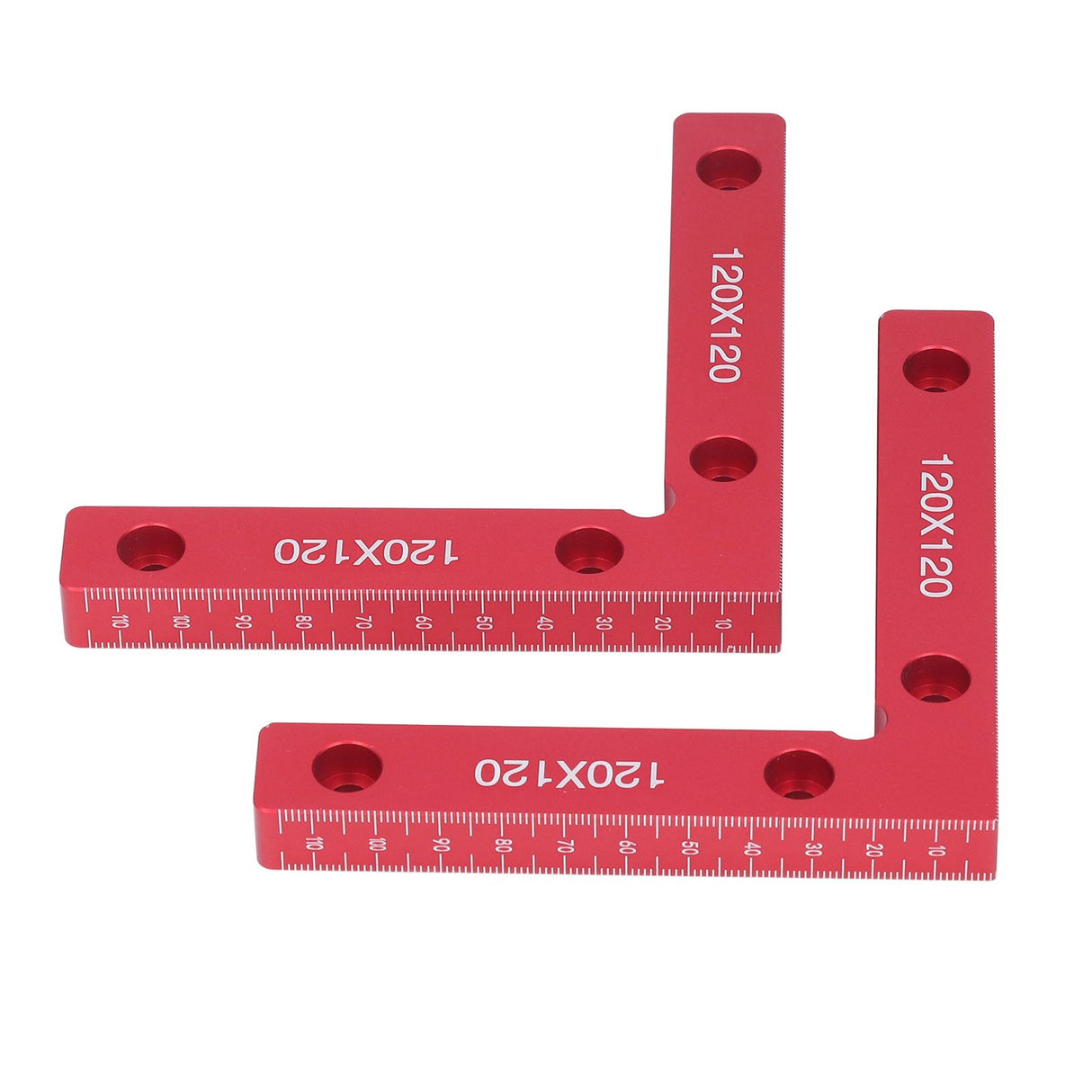 2pcs Right Angle Clamps Aluminum Alloy Material Anodized Clear Scale Red 90 Degree Positioning Tool for Ensuring Balance