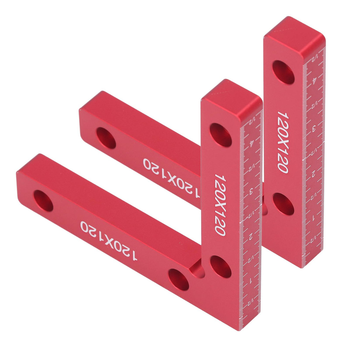 2pcs Right Angle Clamps Aluminum Alloy Material Anodized Clear Scale Red 90 Degree Positioning Tool for Ensuring Balance