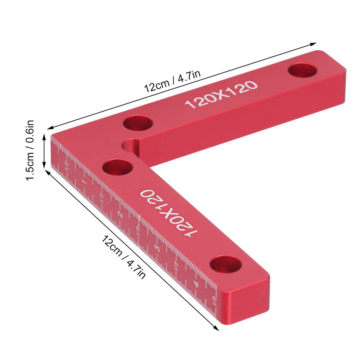 2pcs Right Angle Clamps Aluminum Alloy Material Anodized Clear Scale Red 90 Degree Positioning Tool for Ensuring Balance