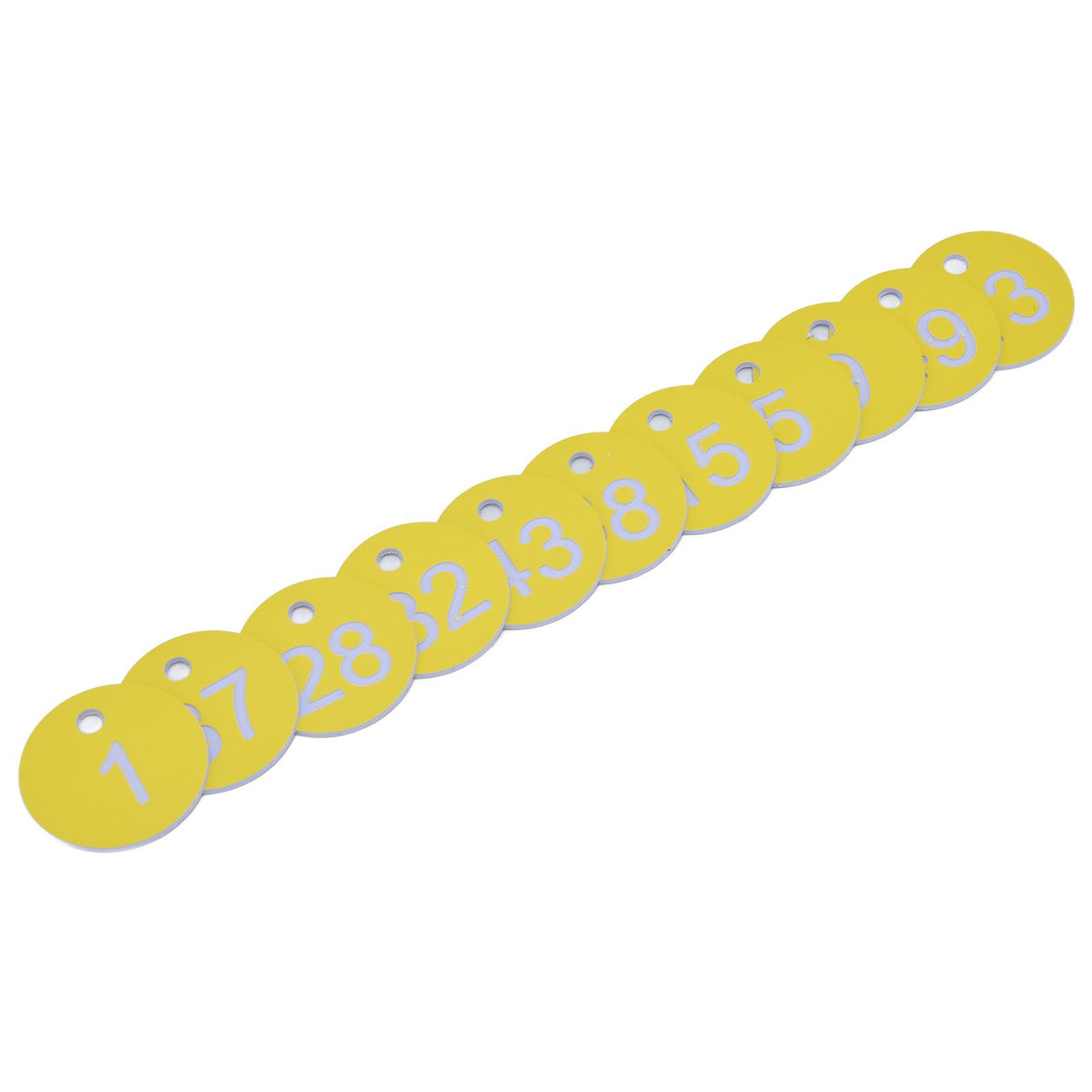 50Pcs Beehive Tag ABS Round Numbered Sign Labels with Hole Livestock Beekeeping SuppliesLight Yellow 1-50