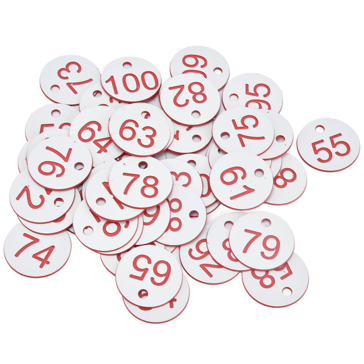 50Pcs Beehive Tag ABS Round Numbered Sign Labels with Hole Livestock Beekeeping SuppliesWhite 51-100