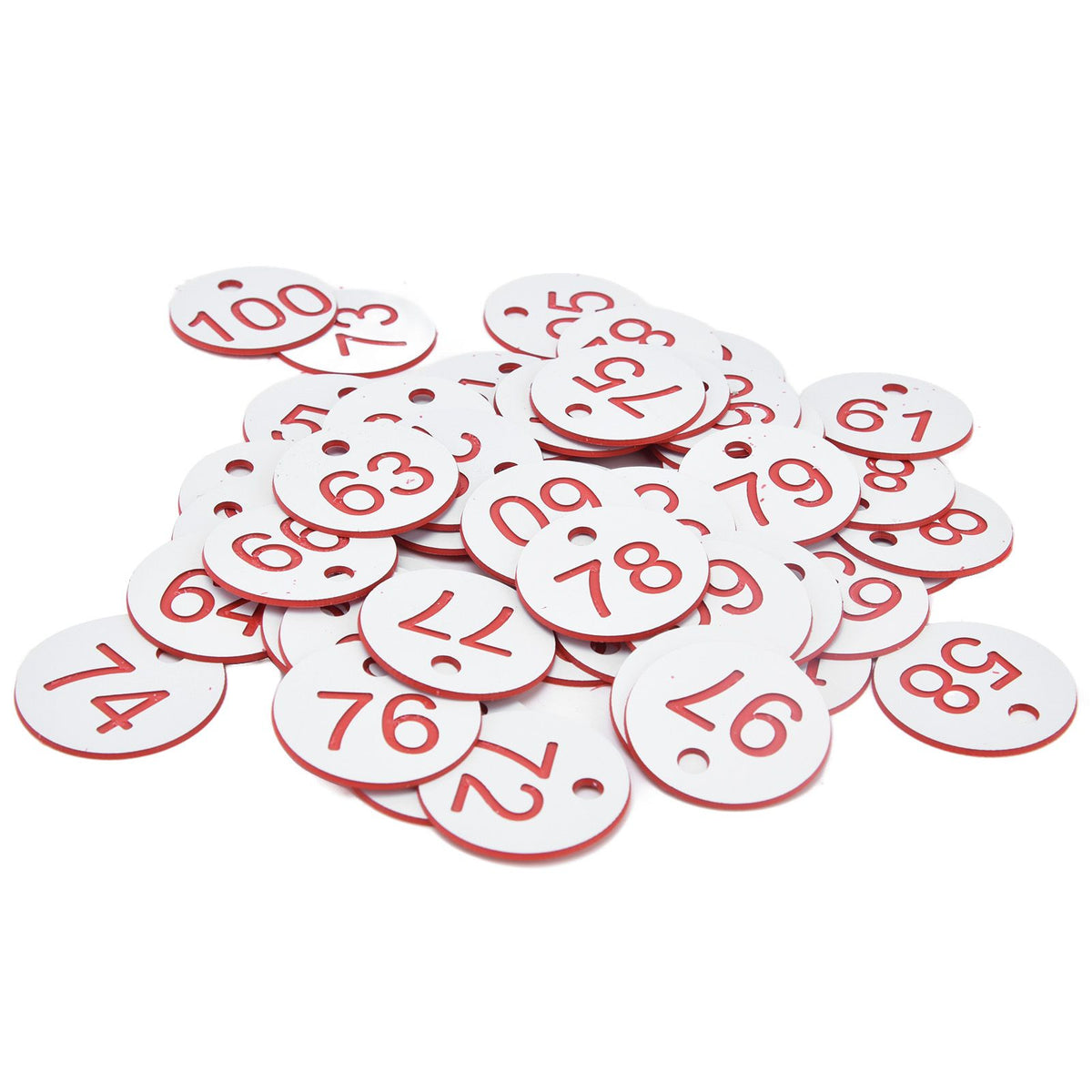 50Pcs Beehive Tag ABS Round Numbered Sign Labels with Hole Livestock Beekeeping SuppliesWhite 51-100