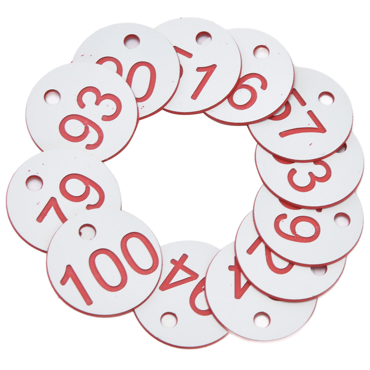 50Pcs Beehive Tag ABS Round Numbered Sign Labels with Hole Livestock Beekeeping SuppliesWhite 51-100