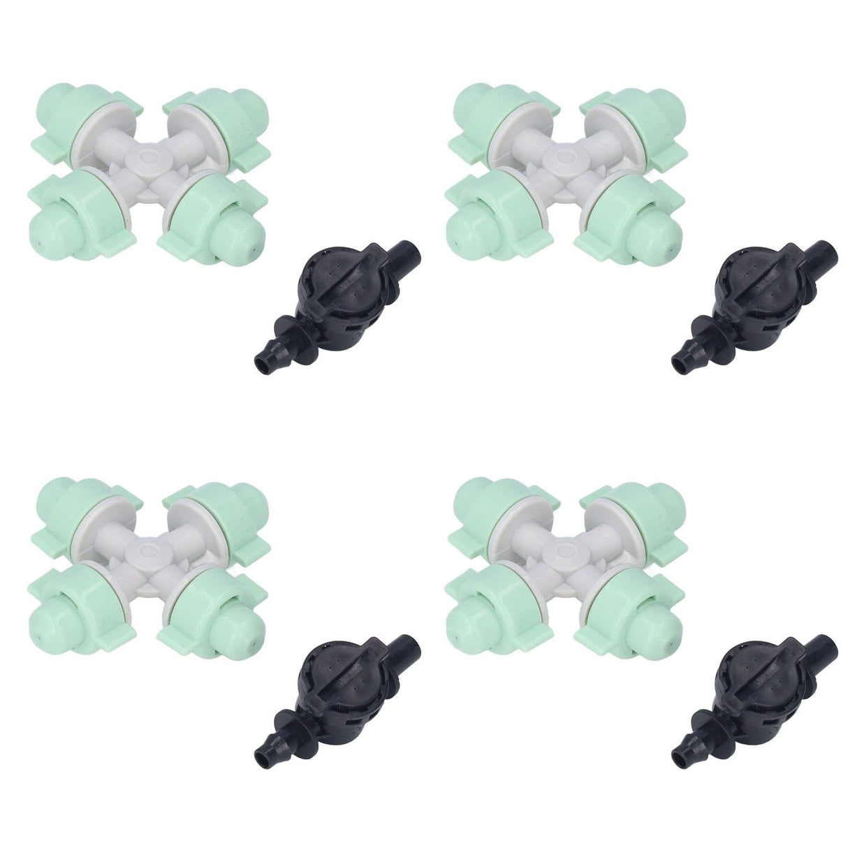 10 Set Cross Misting Spray Nozzle with 4/7mm Joint Micro Irrigation Head for Farmland Garden Sprinklers